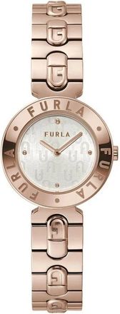 Furla Watches, female, Pink, Size: ONE SIZE Stainless Steel Dress Watch with Dial