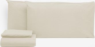 Creole Siena Double Duvet Cover Set - No Iron, Oyster