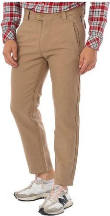 Napapijri Beige Slim-fit Broek met Knoopsluiting - Heren - Slim Fit Broeken - Beige - W33 - Polyester - Broeken