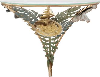 Mauro Ferretti Mesita de noche colgante en metal con hojas cm 44,5x24,5x34,5