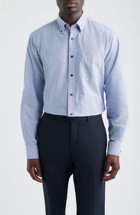 Eagle Regular Fit Solid Cotton Button-Down Oxford Shirt in Navy at Nordstrom, Size 17 - 36