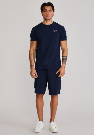 Siksilk Mens Navy T-Shirt and Shorts Set XXL