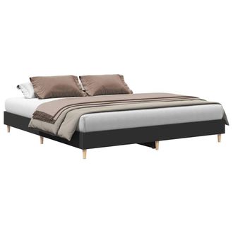 Berkfield Home Bed Frame without Mattress Black 180x200cm Engineered Wood | Size: Super King