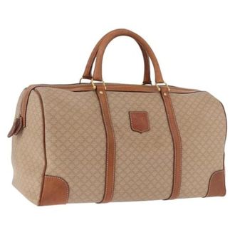 Celine Pre-owned Vintage Macadam Canvas Weekend Bag - unisex - Vintage Weekendtas - Beige - ONE Size - Leer - Vintage