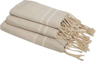 Febronie Futa set de ba&ntilde;o (1+2) algod&oacute;n beige lino 100x200+2(50x80)
