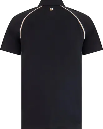 HUGO BOSS Mens Short-Sleeve Polo Shirt Black Technical Fabric Polyester T-shirts And Polos