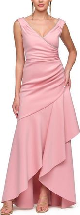 JS Collections Marla Diamante Trim High Low Gown in Warm Rose at Nordstrom, Size 10