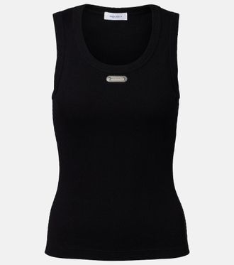 Alexander McQueen Logo ribbed-knit tank top
