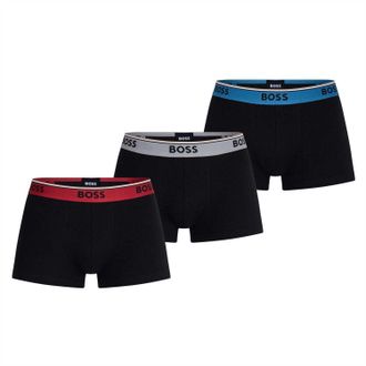 HUGO BOSS Heren Bodywear Logo Boxershorts (Set van 3) (Marineblauw)