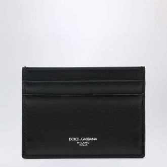 Dolce & Gabbana Woven plong&eacute; calfskin card holder in black