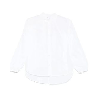 Aspesi Shirts, female, White, Size: 2XS Cotton Shirt with Mandarin Collar