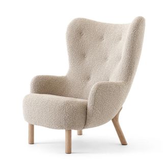 &tradition Petra Lounge Chair VB3, High Back, Eiche ge&ouml;lt / Karakorum 003