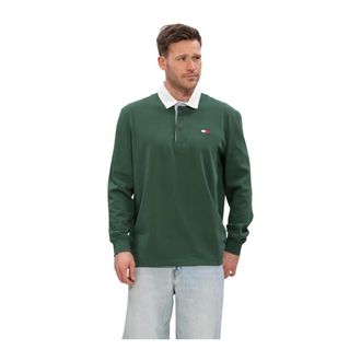 Tommy Jeans TJM RLX ESS Badge Rugby - Heren - Tops - Groen - Maat: XL Katoen
