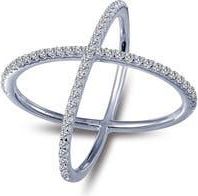 Lafonn Simulated Diamond Crossover Band Ring in White at Nordstrom Rack, Size 7