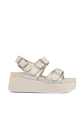 J/Slides Womens Brooke Wedge Sandals In Bone Multi