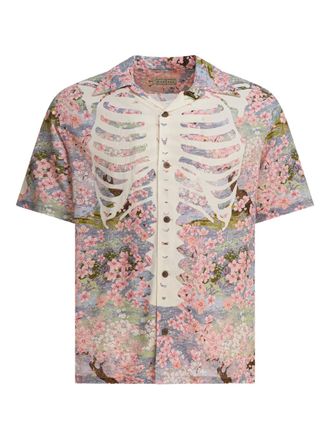 KAPITAL floral-print skeleton shirt - Pink