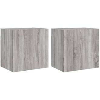 vidaXL Vidaxl - tv Wall Cabinets 2 pcs Grey Sonoma 40.5x30x40 cm Engineered Wood