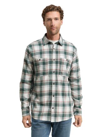 Tom Tailor Langarmhemd TOM TAILOR, Herren, Gr. XXL, N-Gr, weiss (sanftes wei&szlig; multicolor check), Jersey, Obermaterial: 100% Baumwolle, kariert, regular fit taill