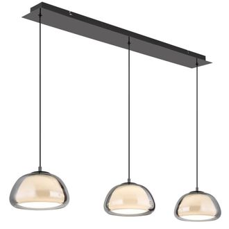 Netlighting Avila Bar Pendant Gunmetal Smoke Glass 3x LED Dimmable 2700-6500K in Grey