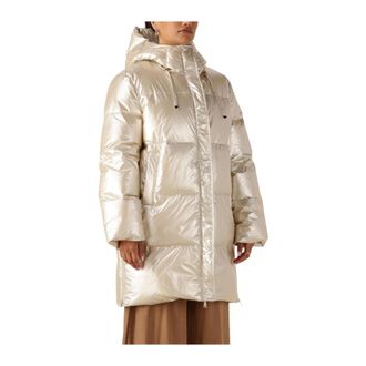 Nukus Nukus, Jassen, Dames, Geel, XL, Metallic Tessie Coat voor dames