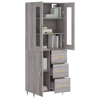 Berkfield Home Highboard Grey Sonoma 69.5x34x180 cm Engineered Wood