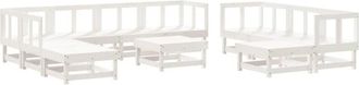 vidaXL 11 Piece Garden Lounge Set White Solid Wood Pine vidaXL