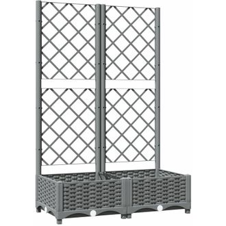 vidaXL Vidaxl - Garden Planter with Trellis Light Grey 80x40x121.5 cm pp