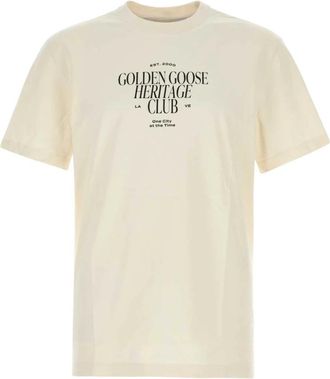 Golden Goose Journey T-shirt Regular Gauze Katoen - Heren - T-shirts - Wit - L - Katoen - Tops