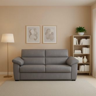 Dmora Sof&aacute; Fijo 2 Plazas Gorreto, Desenfundable, Hidr&oacute;fugo, Hecho En Italia, Lavable, 205x95x100h Cm Gris