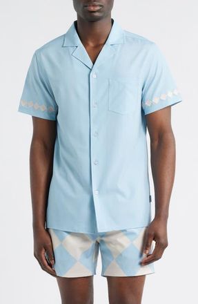 MAVRANS Shoreline UPF 50+ Button-Up Shirt in Blue at Nordstrom, Size Xx-Large