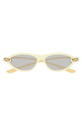 Bottega Veneta 56mm Cat Eye Sunglasses in Shiny Solid Butter Ivory at Nordstrom
