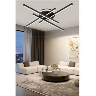 Trade Shop Trade Shop Traesio - Trade Shop - Plafoniera a Led 45 w Nero Da Soffitto Lampadario Luce 6500k 4000k 3000k Pn-21n