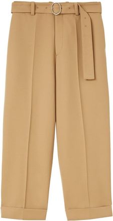 Jil Sander straight-leg belted wool trousers - men - Wool - 48 - Brown