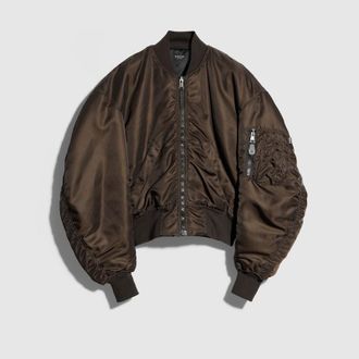 Gucci Nylon Twill Jacket, Size XL, Brown, Ready-to-wear