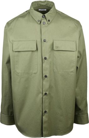 Off-white Military Green Cotton Oversized Shirt