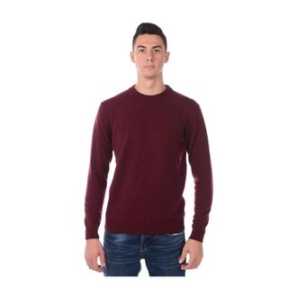 Daniele Alessandrini Round-neck Knitwear, male, Red, Size: L Bordeaux Knit Sweater