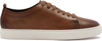Kazar Bruine korrelige leren sneakers - Heren - Sneakers - Bruin - 44 EU - Leer - Schoenen