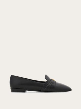 Ferragamo Women Gancini ornament loafer Black Size 10.5