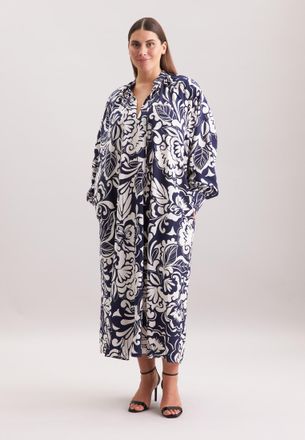 Seidensticker Sommerkleid SEIDENSTICKER Schwarze Rose, Damen, Gr. 4XL (48), Normalgr&ouml;ssen, dunkelblau, 86% Viskose, 14% Polyamid, bedruckt, regular fit, Kleider Som