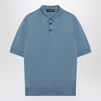 Dolce & Gabbana Dolce&Gabbana Light Blue Silk Polo Shirt