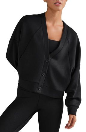 Rhone DreamGlow Cardigan in Pure Black Heather at Nordstrom, Size X-Large