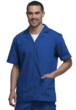 Cherokee Workwear Originals Men Warm Up Scrubs Jacket Zip Front 4300, Royal, Large