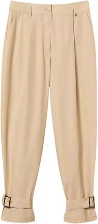 Twinset Safari Broek - Dames - Broeken - Beige - L - Katoen - Broeken