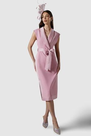 Coast Tux Satin Midi Dress in Pink at Nordstrom, Size 4