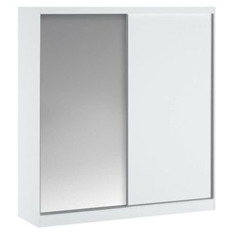 Vente-Unique Armadio 2 ante scorrevoli Con specchio L200 cm Bianco - OCHIRA