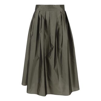 Max Mara Midi Skirts, female, Green, Size: 2XS Pleated Circle Skirt