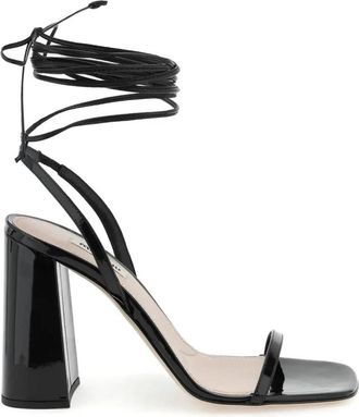 Miu Miu Leren sandalen met vierkante neus - Dames - Sandalen met hakken - Zwart - 37 EU - Leer - Schoenen