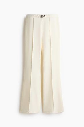 H&M Bootcut Ponte Di Roma Trousers in Cream at Nordstrom, Size Xx-Small