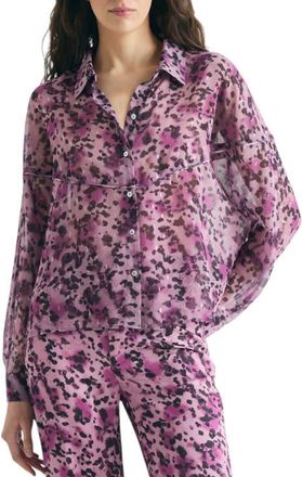 Scalpers Animal Print Fluid Blouse in Mauve at Nordstrom, Size X-Small Eu