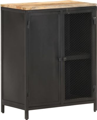 vidaXL Aparador De Madera Maciza De Mango Rugosa 60x35x78 Cm Vidaxl